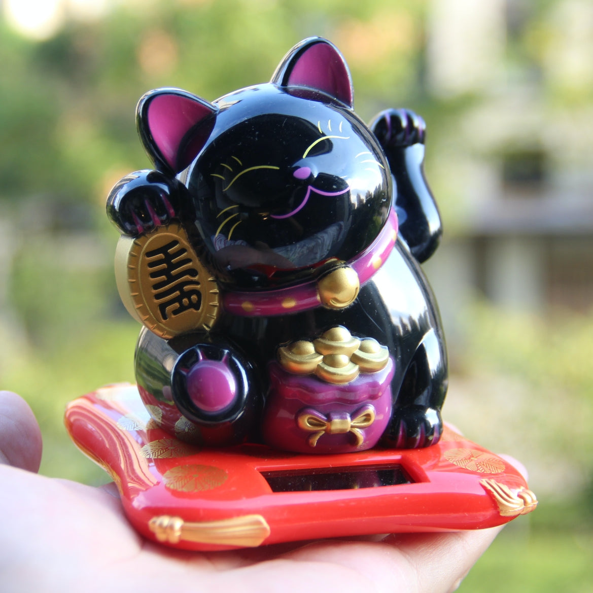 Maneki Neko Glückskatze Solarenergie automatisch winken Hände bringen Ihnen Glück und viel Glück