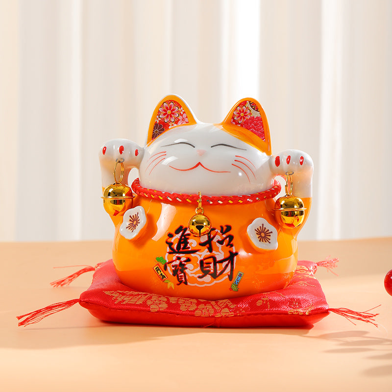 RubyredFox Maneki Neko Lucky kassi keraamiline ornament rahakast toob sulle varanduse ja õnne.