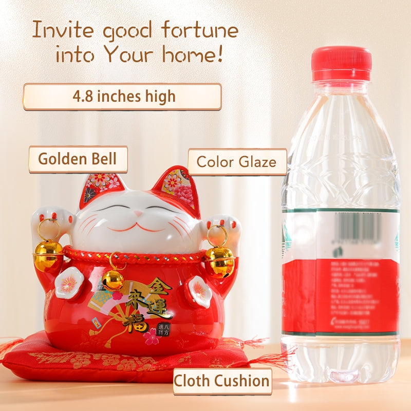 RubyredFox Maneki Neko Lucky cat ceramic ornament money box bring you fortune and lucky.