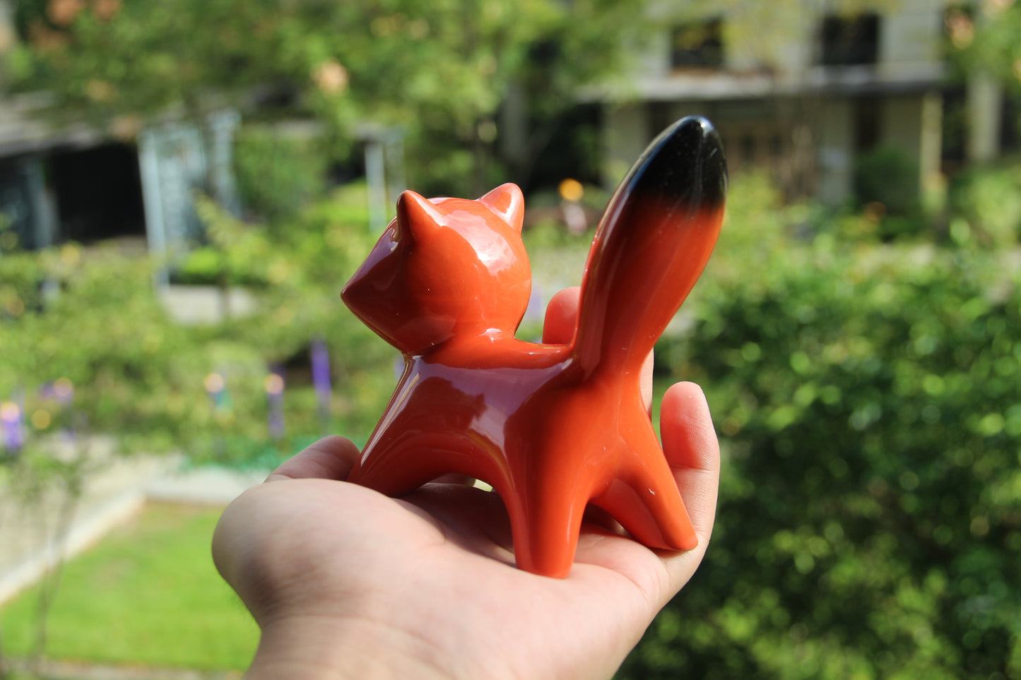 Handcrafted Ceramic Fox Pair – Decorative Large & Small Fox Set