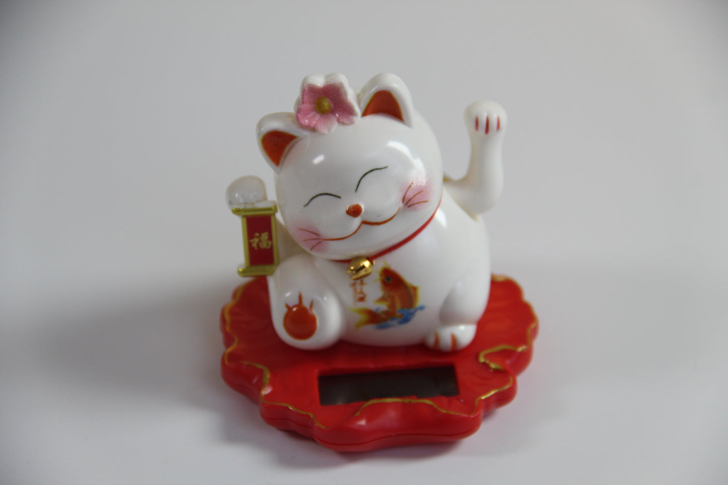 Maneki Neko Lucky cat "Blossom" solar energy auto waving hand bring you fortune and good luck