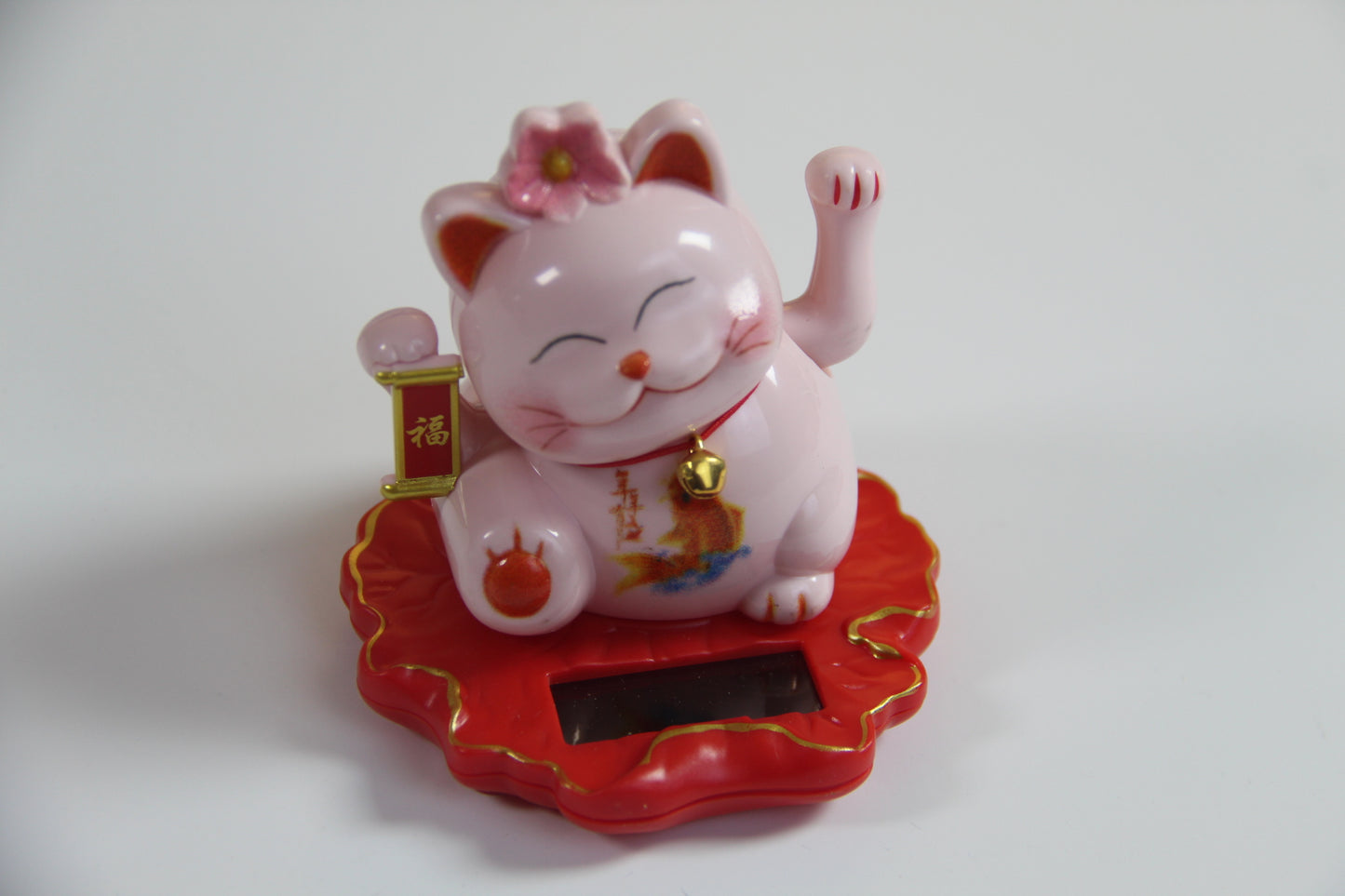 Maneki Neko Lucky cat "Blossom" solar energy auto waving hand bring you fortune and good luck