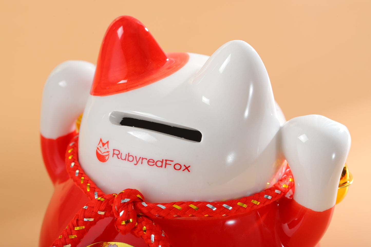 RubyredFox Maneki Neko Lucky kassi keraamiline ornament rahakast toob sulle varanduse ja õnne.