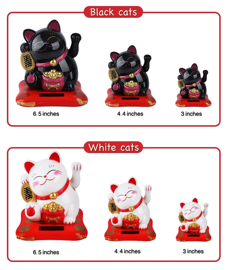 Maneki Neko Lucky cat solar energy auto waving hands bring you fortune and good luck